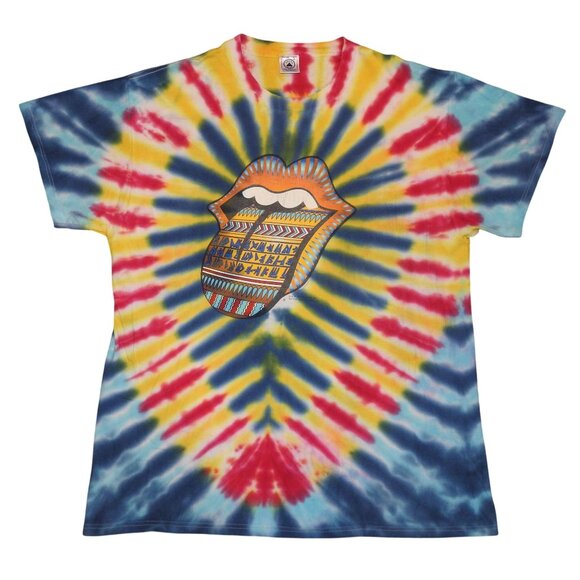 Vintage 1997 The Rolling Stones Bridges to Babylon Tour Tie Dye T-Shirt XL